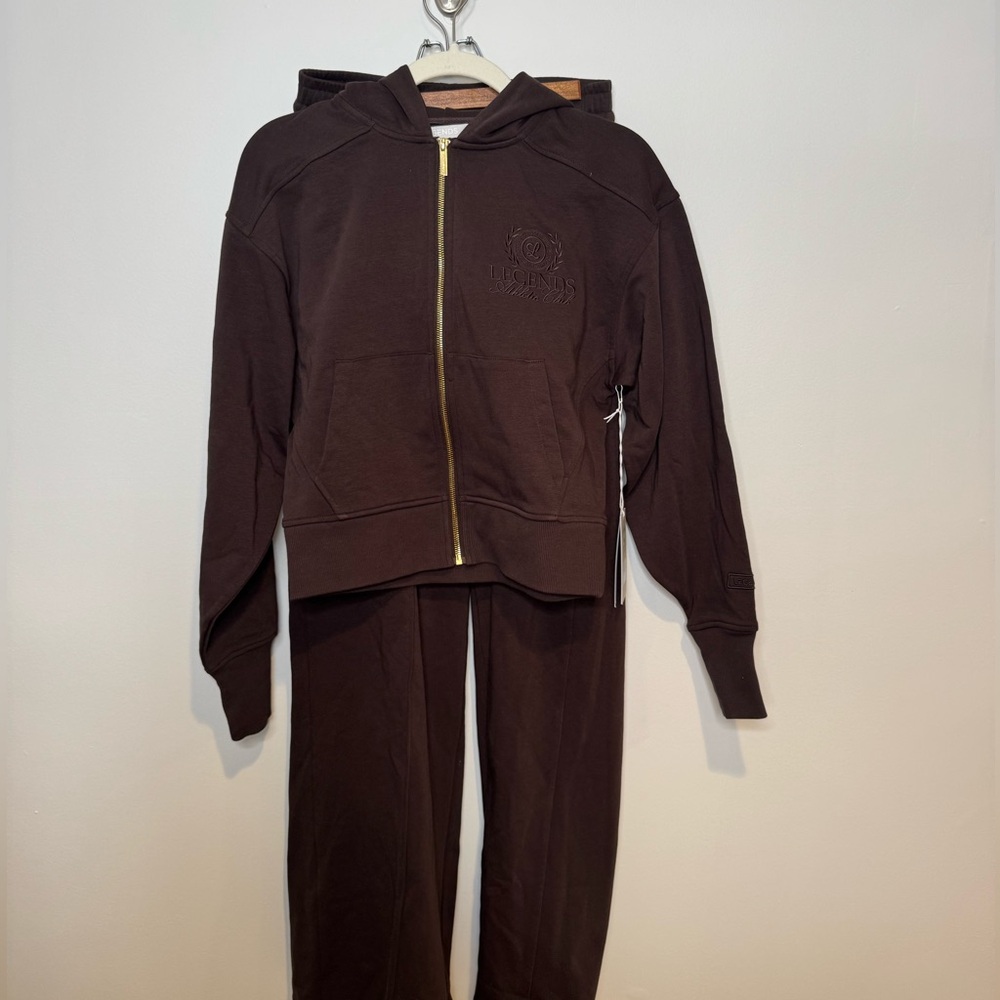 Women’s Brown Zip-Up Hoodie and Joggers Set